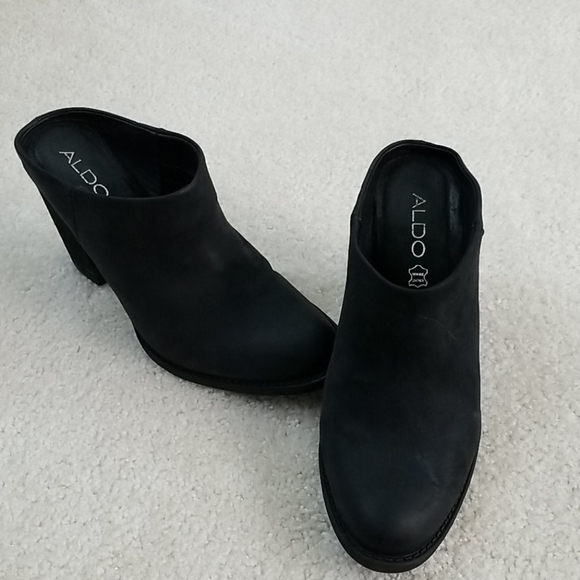 Aldo Mariotta Charcoal Black Mules - Picture 2 of 6
